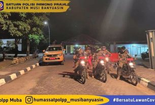 Pol PP Kab Muba melakukan giat himbauan Kepada pedagang kaki lima