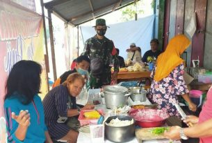 Serka Giminanto Bersama Linmas Giat Laksanakan Operasi Masker