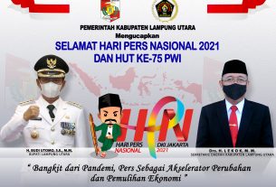 Pemerintah Kabupaten Lampung Utara Mengucapkan Selamat Hari Pers Nasional 2021 Dan HUT ke-75 PWI