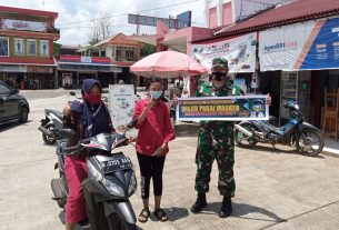 TNI-Polri Jatiroto Galakkan Protkes, Dari Cegat Warga Di Jalan Sampai Datangi Satu Persatu Kios Pertokoan