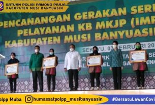 Kasat Pol PP Muba Dampingi Bupati hadiri Acara Gertak Pelayanan KB dan MKJP