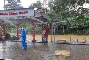 MASATA Lampung Barat Lakukan Disinfeksi Destinasi Wisata, Cegah Kendali COVID-19