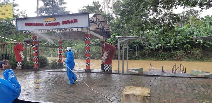 MASATA Lampung Barat Lakukan Disinfeksi Destinasi Wisata, Cegah Kendali COVID-19