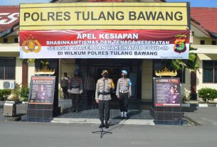 Polres Tulang Bawang Gelar Apel Serentak Kesiapan Bhabinkamtibmas dan Nakes, Ini Tujuannya