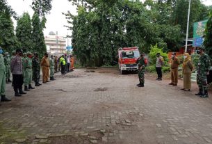 Mayor Inf Anang Nugroho, memimpin kegiatan apel pembentukan posko penanganan Covid 19