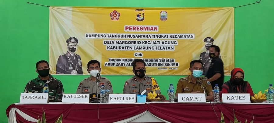 Kabag Ops Polres Lampung Selatan Hadiri Peresmian Kampung Tangguh Nasional