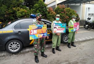 Covid-19 Belum Usai, Babinsa Kelurahan Kestalan Ikuti Operasi Yustisi Masker