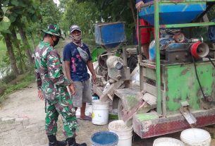 TMMD 110 Bojonegoro, Mulai Pembongkaran Paving Jalan Desa Ngrancang