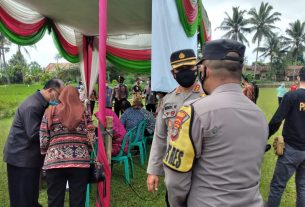 Kapolres Tanggamus Pimpin Pengamanan Kunjungan Dua Menteri di Sumberejo