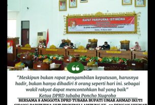 Bersama 8 Anggota DPRD Tubaba Bupati Umar Ahmad Ikuti Sidang Paripurna Hut Provinsi Lampung ke-57 dengan Hikmat