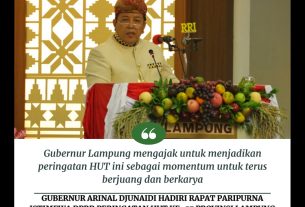 Gubernur Arinal Djunaidi Hadiri Rapat Paripurna Istimewa DPRD Peringatan HUT Ke-57 Provinsi Lampung