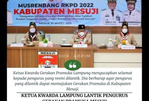 Ketua Kwarda Lampung Lantik Pengurus Gerakan Pramuka Mesuji
