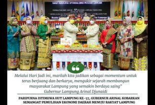 Paripurna Istimewa HUT Lampung ke-57, Gubernur Arinal Kobarkan Semangat Pemulihan Ekonomi Daerah Menuju Rakyat Lampung Berjaya