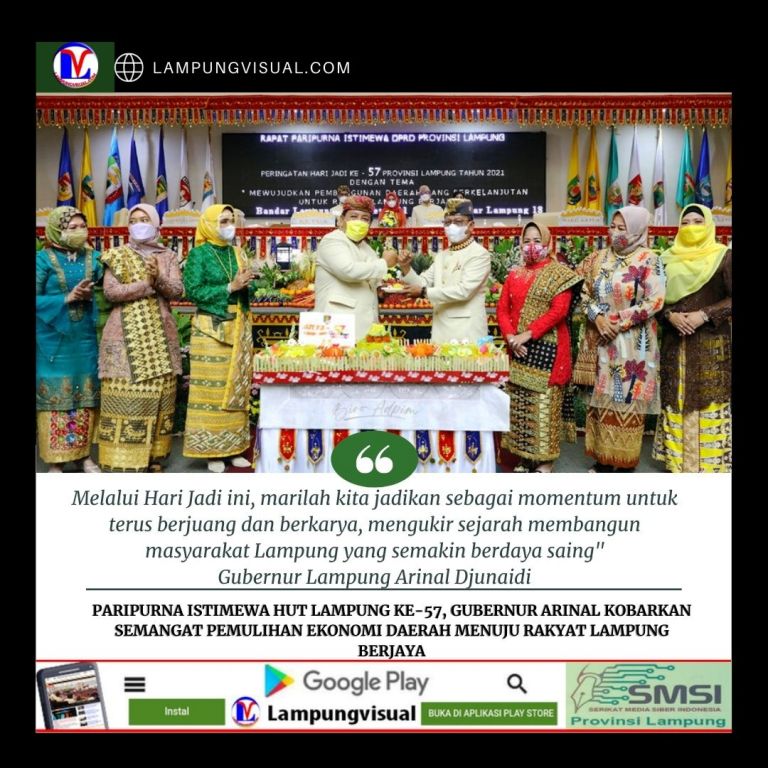 Paripurna Istimewa HUT Lampung ke-57, Gubernur Arinal Kobarkan Semangat Pemulihan Ekonomi Daerah Menuju Rakyat Lampung Berjaya