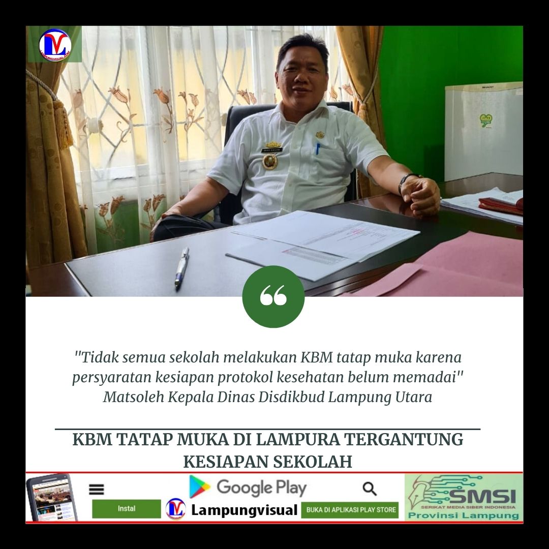 KBM Tatap Muka di Lampura Tergantung Kesiapan Sekolah