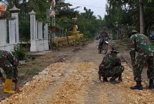 TMMD 110 Bojonegoro, Satgas Laksanakan Patroli Pengecekan Jalan Poros Jatimulyo