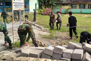 Soliditas TNI-Rakyat Jelang Pembukaan TMMD 110 Tambakrejo Bojonegoro