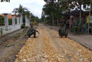 Satgas TMMD 110 Bojonegoro Rapikan Pedel Pembangunan Jalan