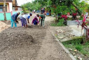 TMMD 110 Bojonegoro, Babinsa Ngrancang Turut Perbaikan Jalan