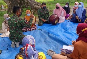 TMMD 110 Bojonegoro, Sasar Ibu-Ibu Pengajian Sosialisasikan Prokes