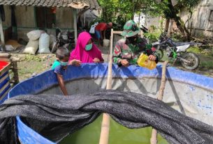Inovatif, Satgas TMMD 110 Bojonegoro Dorong Pembudidaya Lele Terpal