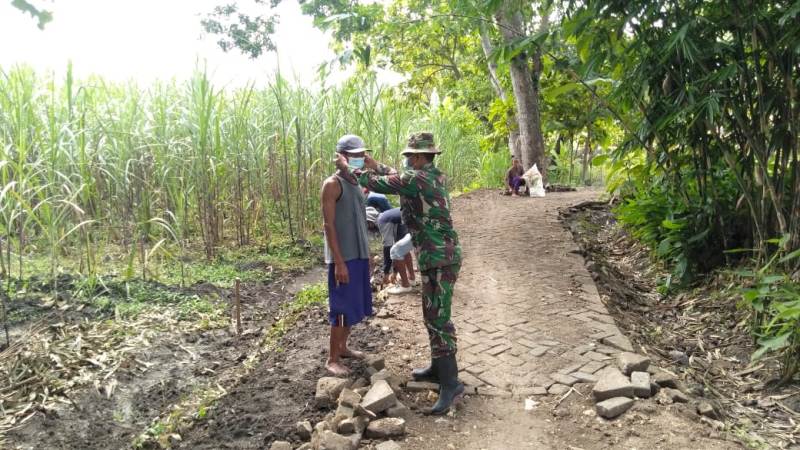 TMMD 110 Bojonegoro Di Tambakrejo Perketat Penerapan Prokes