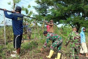 TMMD 110 Bojonegoro, Satgas Dan Warga Kerjakan Program Aladin Di Jatimulyo