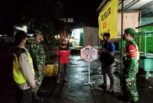 Pelda Sudarsono Pimpin Patroli Gabungan Dalam Penegakan Prokes