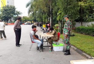 Serka Saring Ikuti Operasi Yustisi Masker PPKM Cegah Penyebaran Covid-19