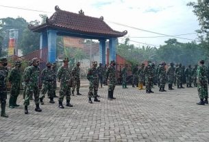 Satgas TMMD 110 Bojonegoro Tiga Matra Laksanakan Apel Pagi