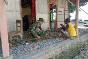 TMMD 110 Bojonegoro, Satgas Bangun Rumah Tarsani Warga Ngrancang