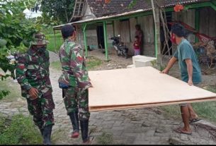 Puluhan RTLH Program Aladin Dikerjakan Satgas TMMD 110 Bojonegoro