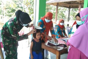 Berikan Penyuluhan Posyandu, Satgas TMMD 110 Gandeng Dinas Kesehatan Bojonegoro