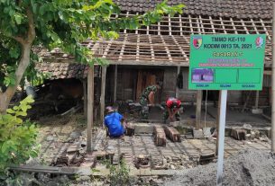 Satgas TMMD 110 Bojonegoro Mulai Rehap Rumah Samadun Warga Desa Ngrancang