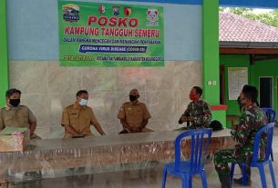 Dilokasi TMMD, Dinas Perpustakaan Bojonegoro Bersama Pemdes Jatimulyo Dan Satgas Gelar Koordinasi