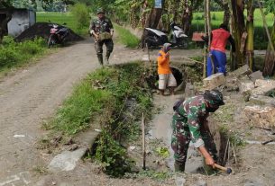 Pembangunan Drainase, TMMD Kodim Bojonegoro Wujudkan Harapan Masyarakat Desa Jatimulyo