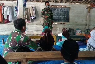 Peduli Pendidikan Agama, Satgas TMMD Kodim Bojonegoro Ngajar Ngaji TPQ Nglambangan