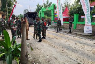 Sejumlah Personel TMMD Kodim Bojonegoro Tiba Dilokasi Pelaksanaan Program