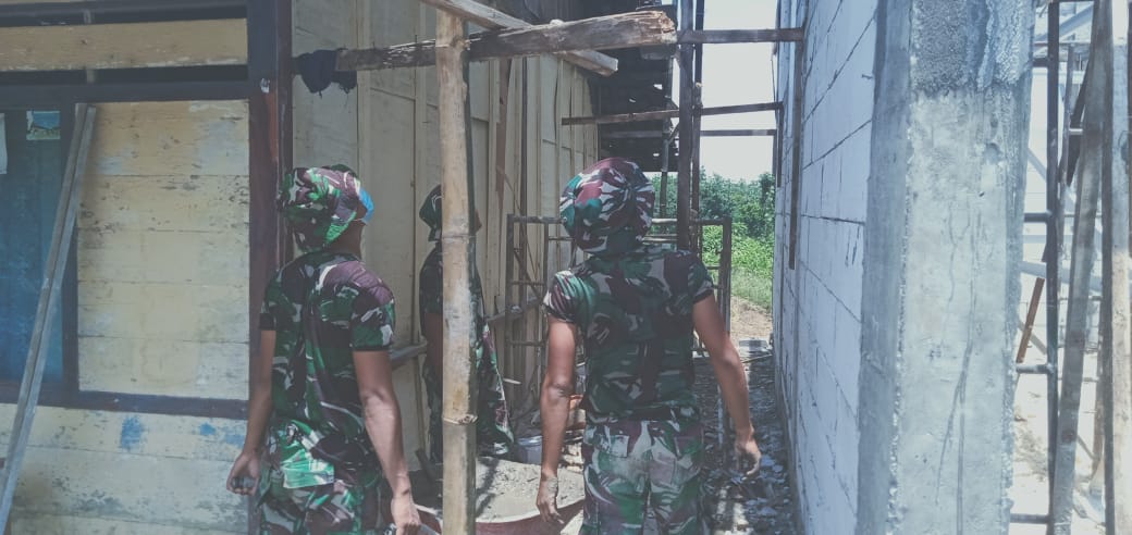 Perjuangan, Satgas TMMD 110 Bojonegoro Langsir Material Campuran Semen