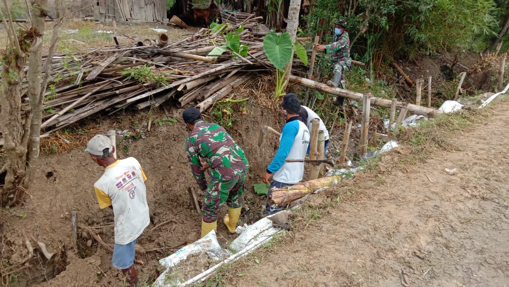 Satgas Kodim Bojonegoro Garap Normalisasi Sungai Jatimulyo Sasaran TMMD 110 Tambakrejo