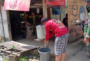 Dilokasi TMMD Kodim Bojonegoro, Warung Kecil Juga Sediakan Fasilitas Prokes