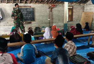 Bina Generasi Muda, Satgas TMMD Kodim Bojonegoro Sempatkan Mengajar Ngaji