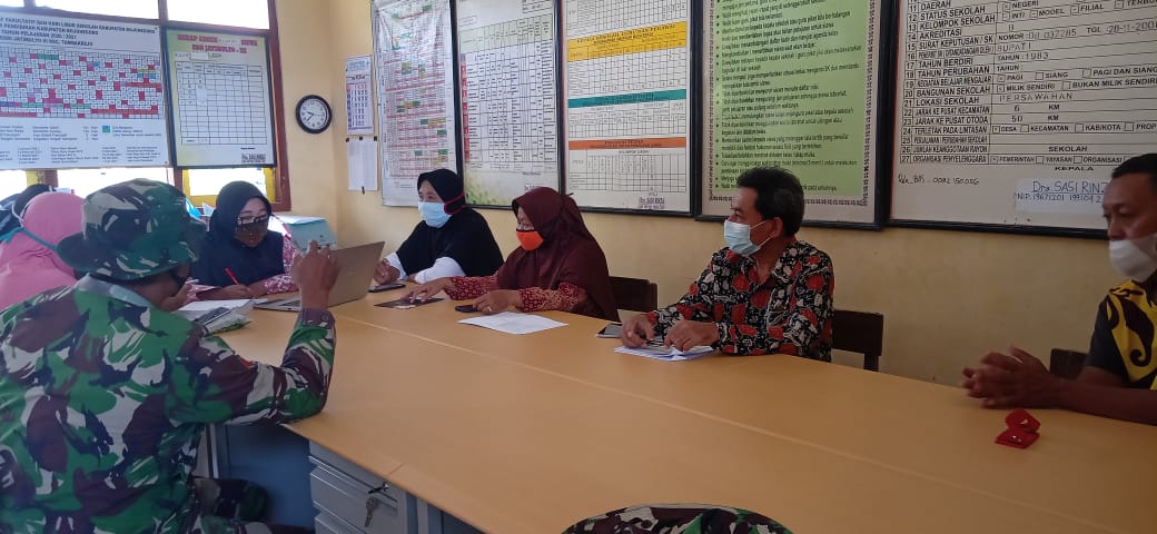 Satgas TMMD Kodim Bojonegoro Gelar Koordinasi Dengan Guru SD Negeri Jatimulyo