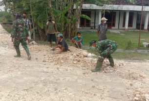 TMMD Kodim Bojonegoro, Satgas Percepat Persiapan Pengaspalan Jalan