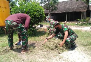 TMMD Kodim Bojonegoro, Pekarangan Rumah Singgah Satgas Dibersihkan