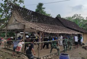 Gotong Rumah Bersama, Menjadi Perhatian Menarik Pada TMMD Kodim Bojonegoro