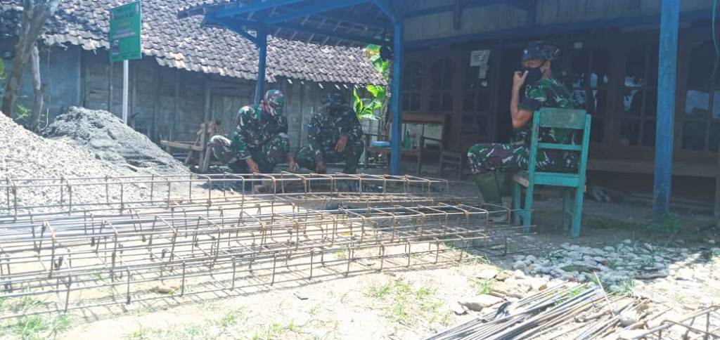 Program Aladin, Satgas TMMD Kodim Bojonegoro Ngeram Besi Bangunan Rumah