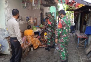 Serka Suryanto Dan Sertu Supadmo Lakukan Pendisiplinan Protokol Kesehatan Pada Penerapan PPKM