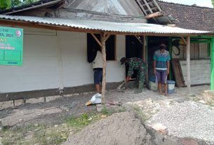 Progam Aladin TMMD Kodim Bojonegoro, Rumah Sunardi Mulai Digarap Satgas