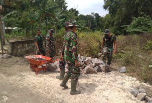 Satgas TMMD Kodim Bojonegoro Kerjakan Pembangunan Jalan Kalongan